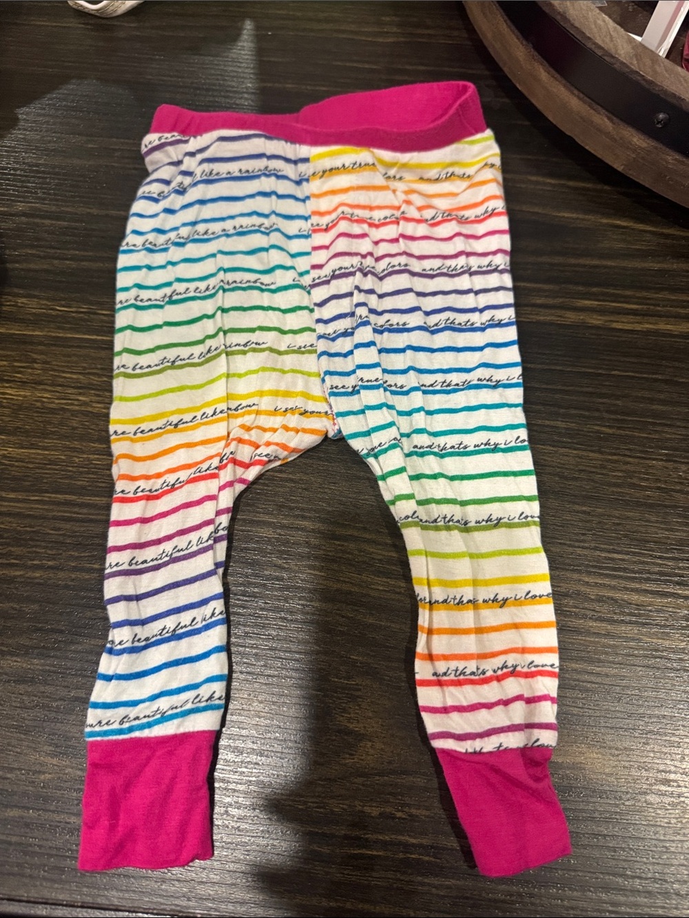 Rowdy Sprout Pink-Trim Rainbow Stripe Baby Joggers